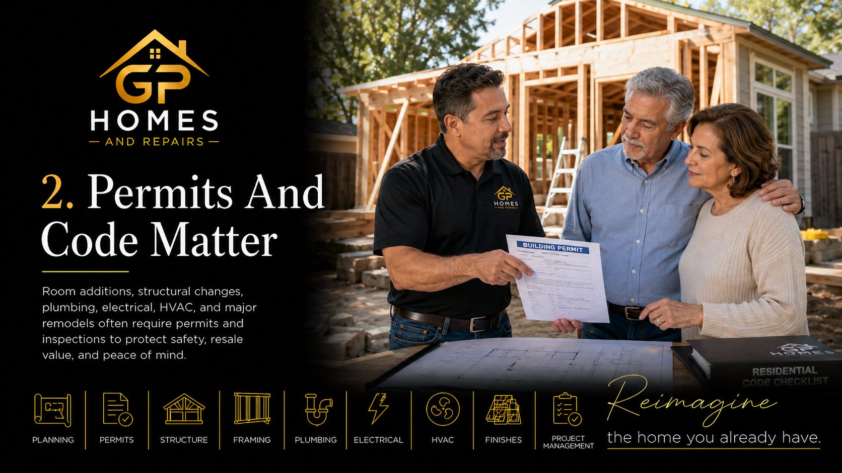 General contractor permits and code review by GP Homes and Repairs