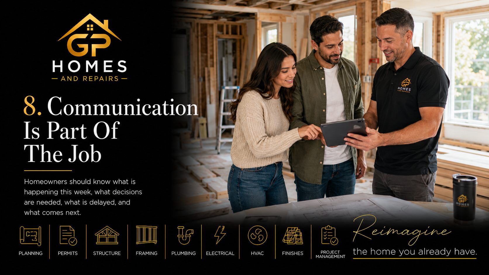 General contractor project communication by GP Homes and Repairs
