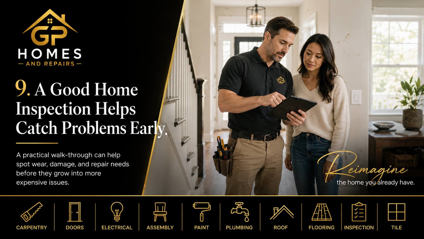 Handyman home inspection repairs by GP Homes and Repairs