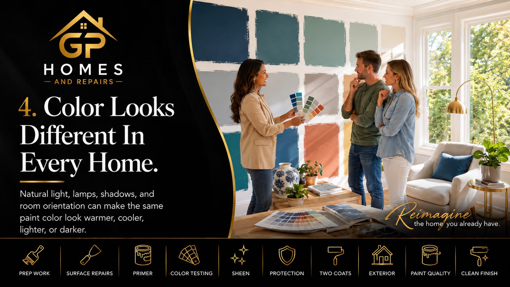 Paint color testing by GP Homes and Repairs