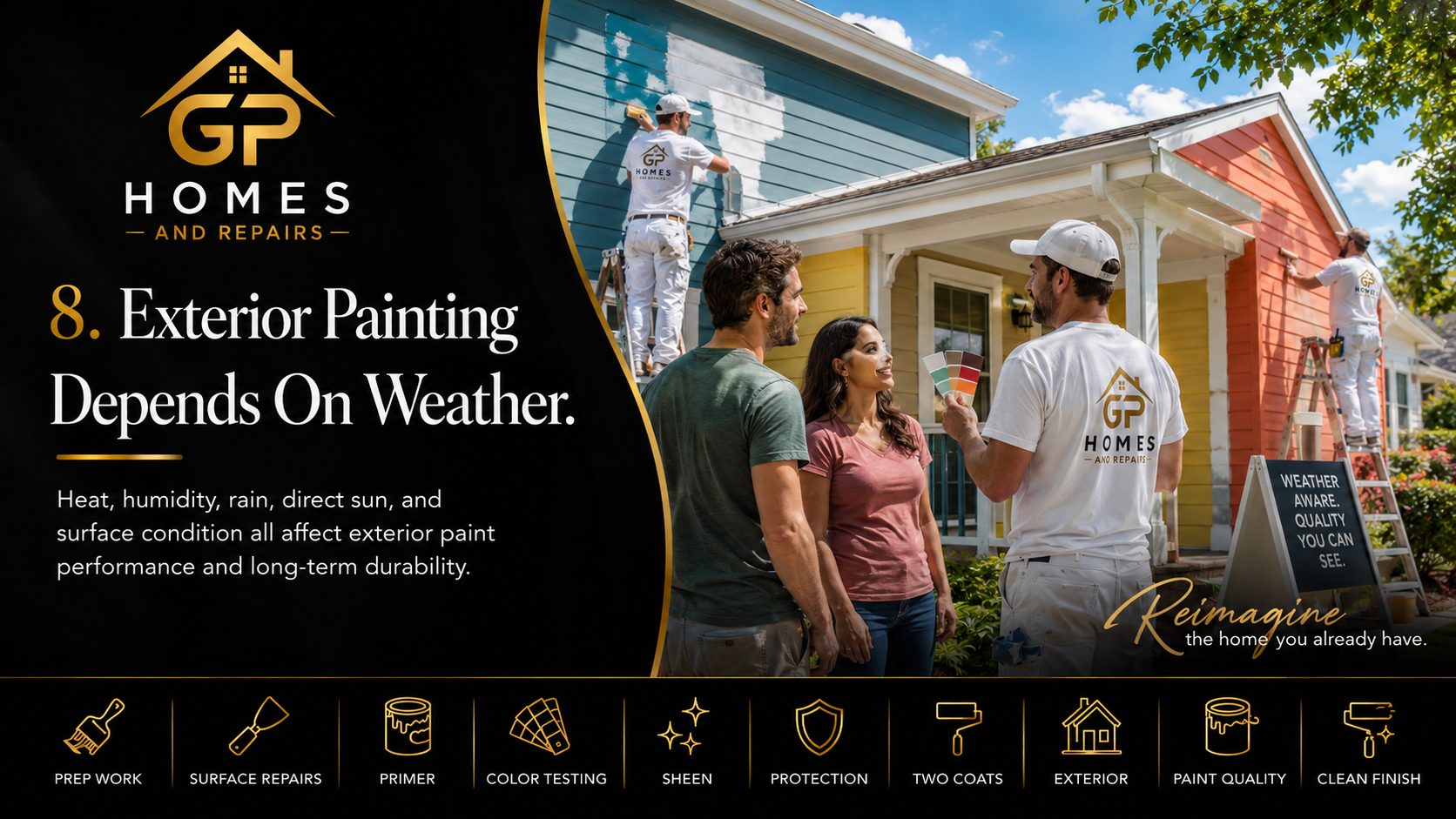 Exterior painting and weather planning by GP Homes and Repairs