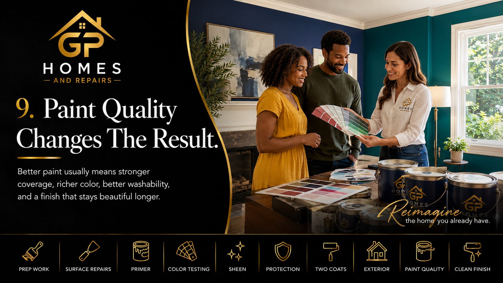 High-quality paint finish by GP Homes and Repairs