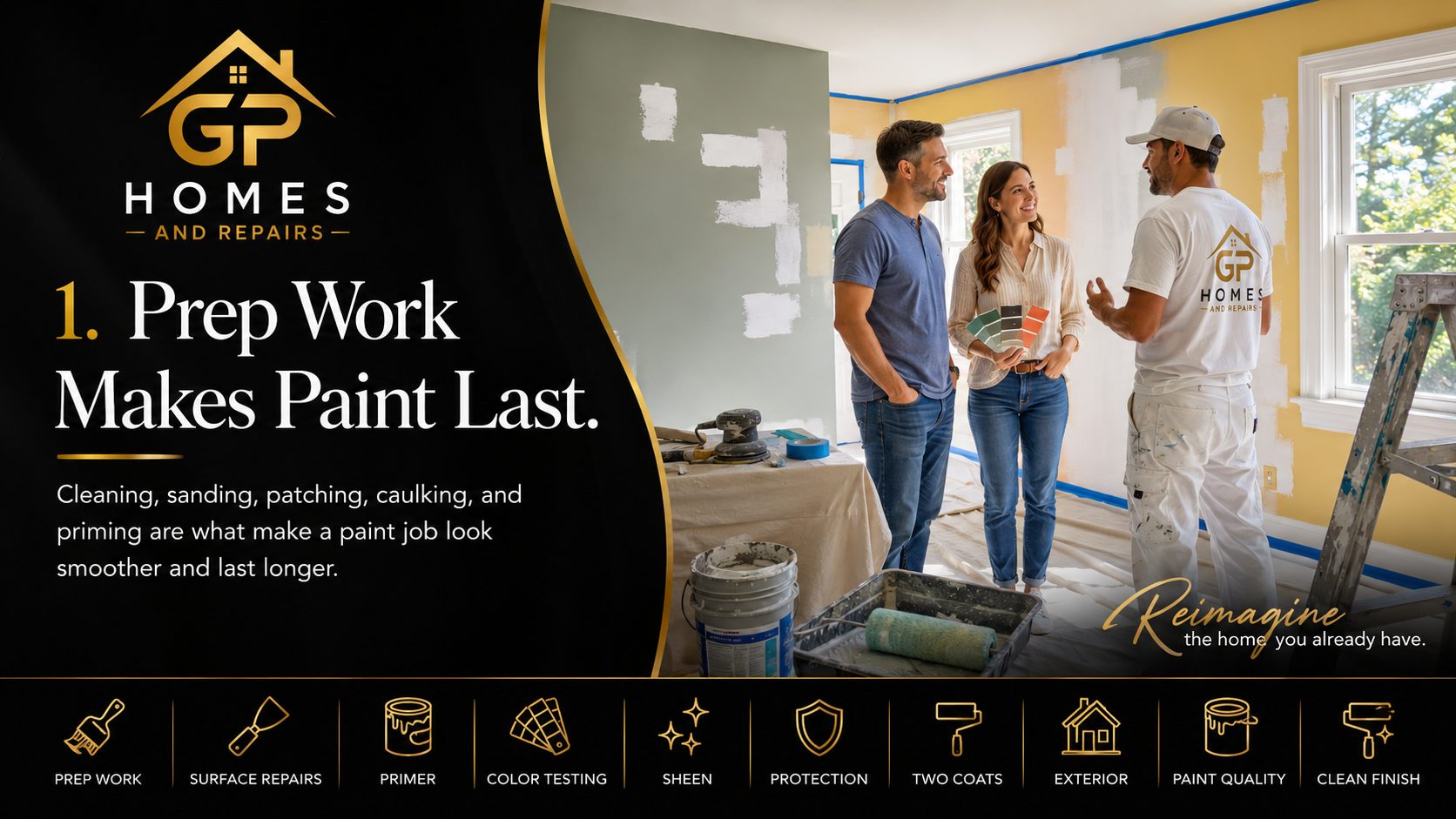 Painting prep work by GP Homes and Repairs